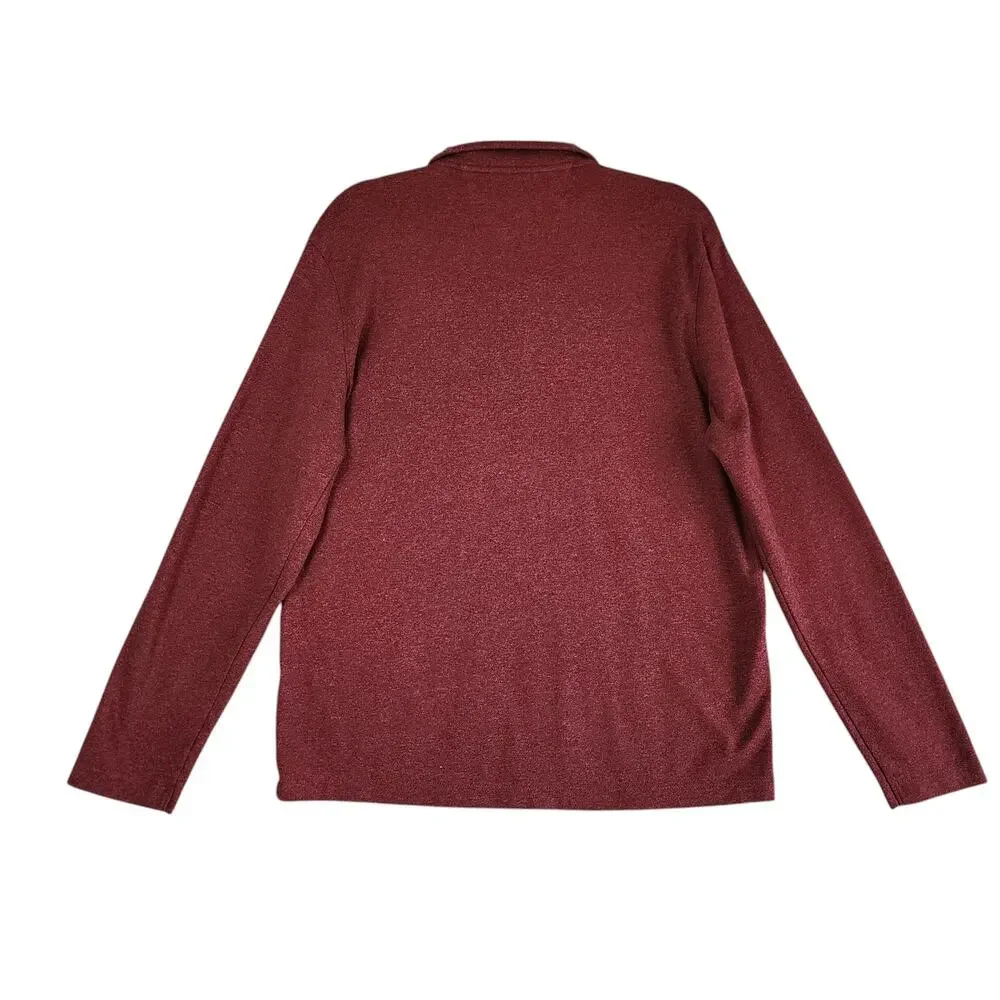 Banana Republic Mens Luxury Touch Half Zip Sweater Shirt Size Large Burgundy Red